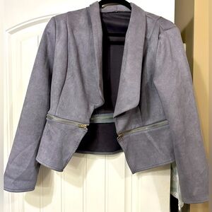 Grey color light weight jacket.